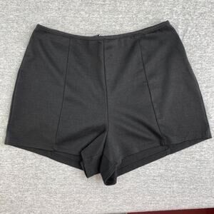 Nollie Shorts Womens Medium Black Stretch Back Zipper Mid Rise 2" Inseam USA